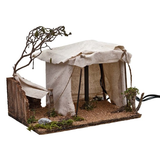 Illuminated Arab tent with working fire cm 30x22x25 h