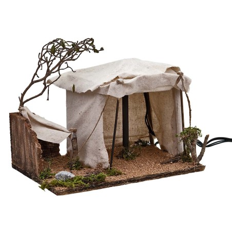 Illuminated Arab tent with working fire cm 30x22x25 h