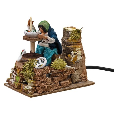 Decoratore serie 10 cm in movimento per presepe Mondo Presepi