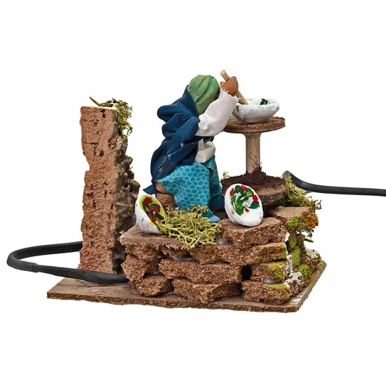 Decoratore serie 10 cm in movimento per presepe Mondo Presepi