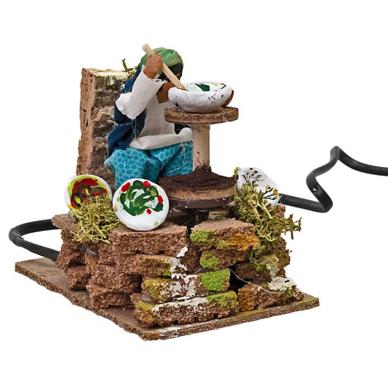 Decoratore serie 10 cm in movimento per presepe Mondo Presepi