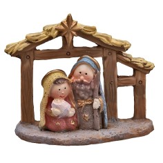 Natività naïf con capanna cm 7x3x6,5 h per presepe Mondo Presepi 2