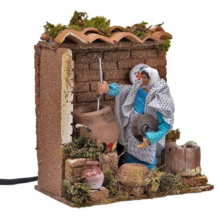 Donna che cucina cm 10 per presepe Mondo Presepi