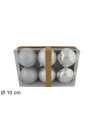 Juego 6 bolas plata ø 10 cm para árbol de Navidad