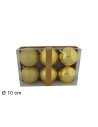 Set 6 palline oro ø 10 cm per albero di Natale
