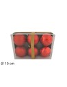 Set 6 palline rosse ø 10 cm per albero di Natale