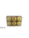 Set 6 palline oro ø 8 cm per albero di Natale