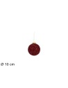 Bola con hilos laminados roja ø 10 cm para árbol de Navidad