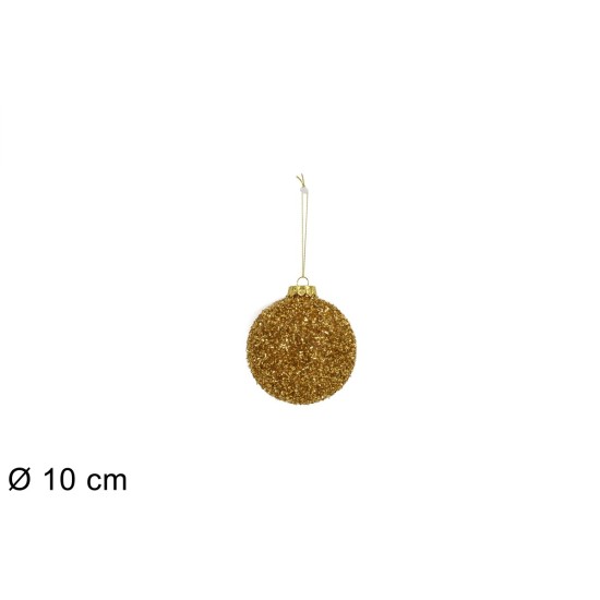 Ball with gold laminated threads ø 10 cm for Christmas tree