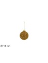 Palla con fili laminati oro ø 10 cm per albero di Natale