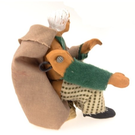 Uomo seduto cm 10 con braccio su-giù Mondo Presepi