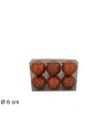 Set of 6 red balls with gold glitter ø 6 cm for Christmas tree