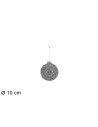 Palla con fili laminati argento ø 10 cm per albero di Natale