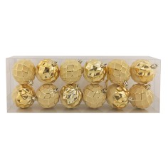 Set 12 palline oro ø 6 cm per albero di Natale per presepe