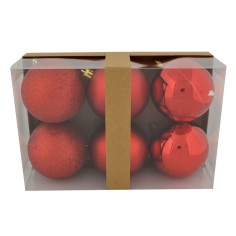 Juego de 6 bolas plateadas ø 8 cm para árbol de Navidad