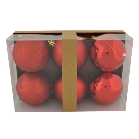 Juego de 6 bolas plateadas ø 8 cm para árbol de Navidad