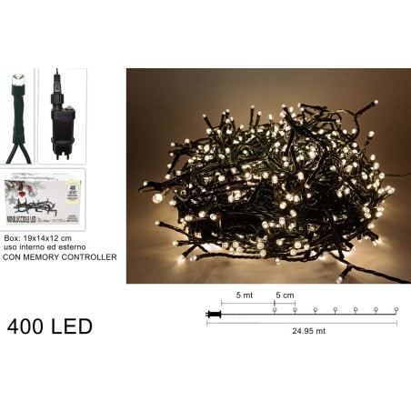 "400 LED mini lights for outdoor use, warm white, for Mondo nativity scene"