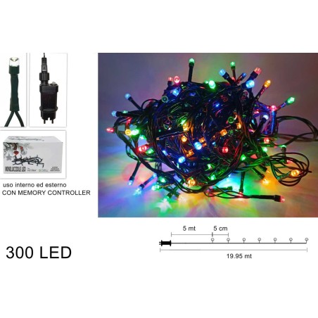 Minilucciole 300 led multicolor per interni e esterni