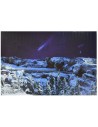 Backdrop with snowy mountains and comet star 100x70 cm