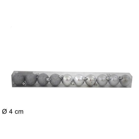 Juego de 10 bolitas Ø 4 cm disponibles en varios colores