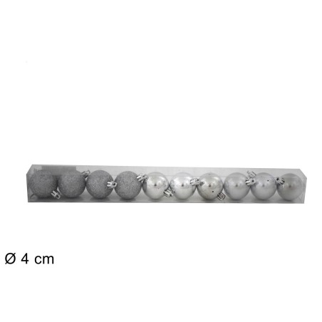 Juego de 10 bolitas Ø 4 cm disponibles en varios colores