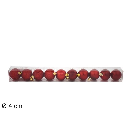 Juego de 10 bolitas Ø 4 cm disponibles en varios colores