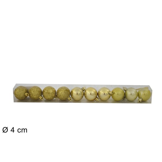 Set of 10 balls Ø 4 cm available in various colors for nativity scenes
