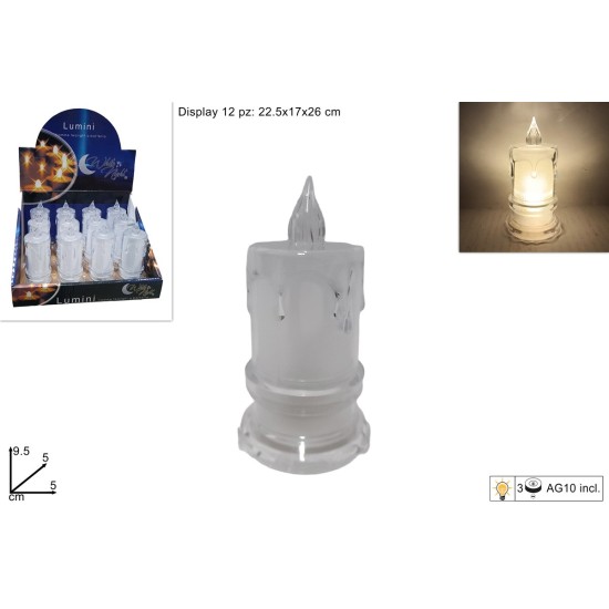 Candela a led funzionante a batteria cm 5x9,5 per presepe Mondo