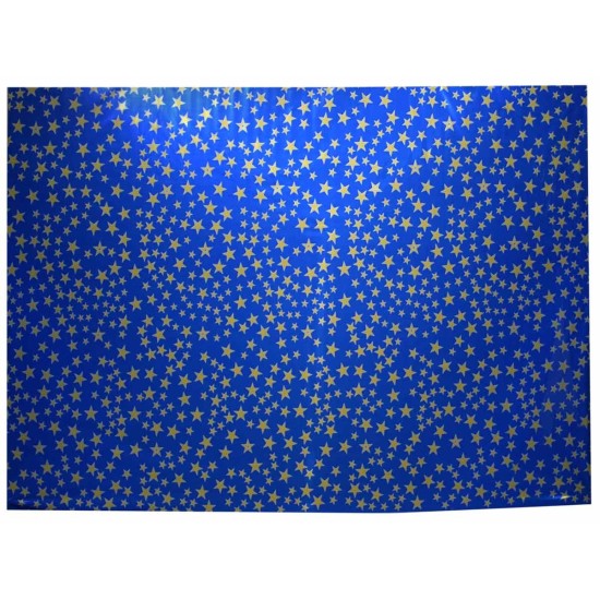 Papel cielo metalizado con estrellas doradas cm 100x70