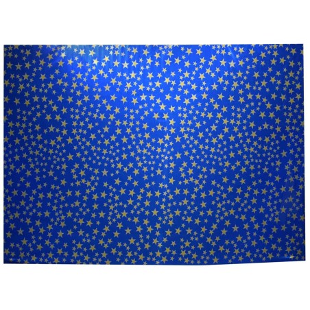 Papel cielo metalizado con estrellas doradas cm 100x70