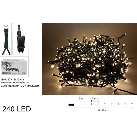 Minilucciole 240 led luce bianca calda
