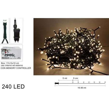Minilucciole 240 led luce bianca calda per interno e esterno