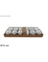 Set 12 palline argento ø 8 cm per albero di Natale