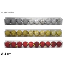 Juego de 10 bolitas Ø 4 cm disponibles en varios colores