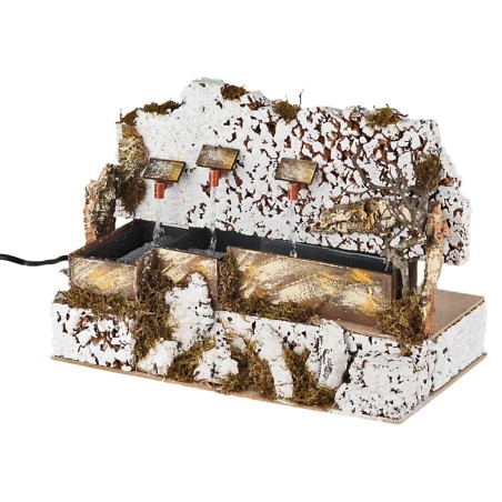 Functioning fountain with three jets, dimensions 33x18x24 cm (h)