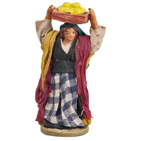 Donna con cassa di limoni serie 12 cm per presepe Mondo Presepi