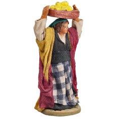 Donna con cassa di limoni serie 12 cm per presepe Mondo Presepi 2
