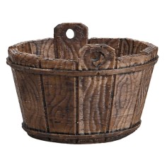 Tinozza in resina effetto legno cm 8,5x6x6 h. 