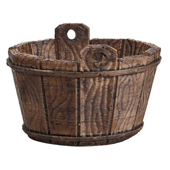 Resin tub with wood effect cm 8.5x6x6 h.