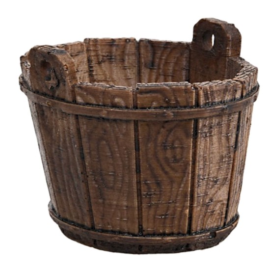 Resin tub with wood effect cm 8.5x6x6 h.