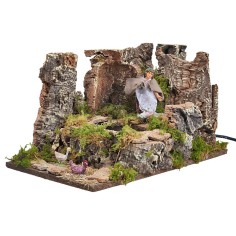 "Fisherman in motion 35x20x24 for nativity scene Mondo Presepi"