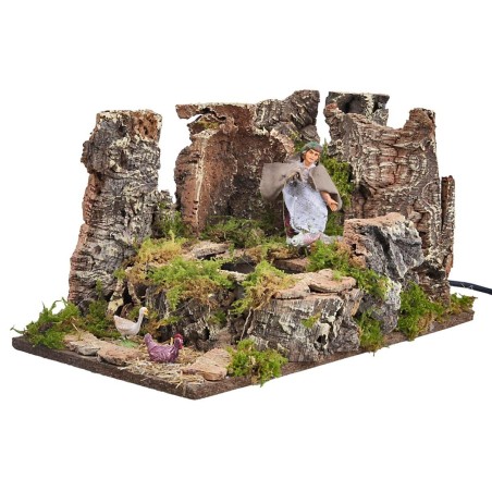 "Fisherman in motion 35x20x24 for nativity scene Mondo Presepi"