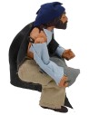 Uomo seduto serie cm 14 con braccio su-giù per presepe Mondo