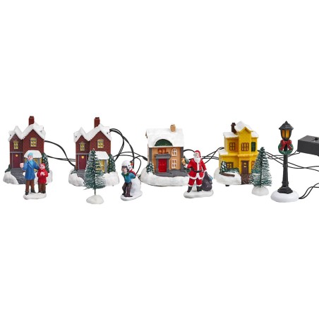 Houses and functional lamppost with batteries for Christmas