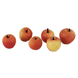 Set of 6 yellow-red apples ø 0,7-0,9 cm