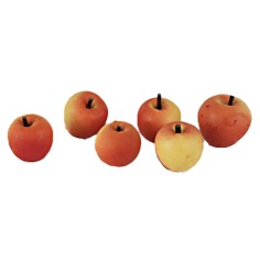 Set of 6 yellow-red apples ø 1 cm