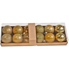 Set 12 palline oro ø 6 cm per albero di Natale per presepe