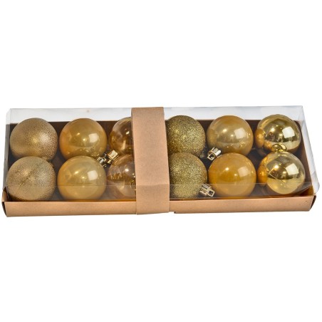 Set 12 palline oro ø 6 cm per albero di Natale per presepe