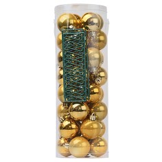 Juego de 32 bolas de oro ø 5 cm para árbol de Navidad