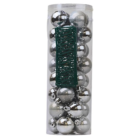 Set 32 palline argento ø 5 cm per albero di Natale per presepe